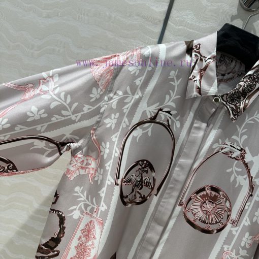 AC69632 Titanium Grey Stieg Pattern Chain Rope Printed Silk Shirt Fully Positioned 100% Silk Tw dskuzxa3 - Image 5