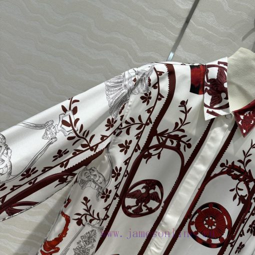 ️ AC70539 H Floral Stirrup Pattern Chain ️ Rope Printed Silk Shirt With Full Positioning 100% S hzguahng - Image 5