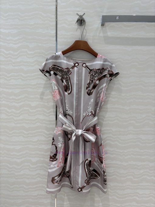 ️ AL75595 H Floral Stirrup Pattern Chain ️ Rope Printed Silk Dress With Full Positioning 100% S avums7yc - Image 2