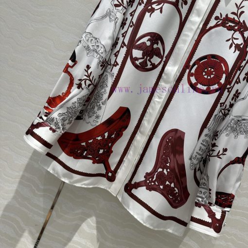 ️ AC70539 H Floral Stirrup Pattern Chain ️ Rope Printed Silk Shirt With Full Positioning 100% S hzguahng - Image 7