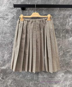 ZB60263 Mium * 25ss Early Spring New Style Retro Plaid Logo Pleated Half Skirt | Yb Developed A mvp365nu