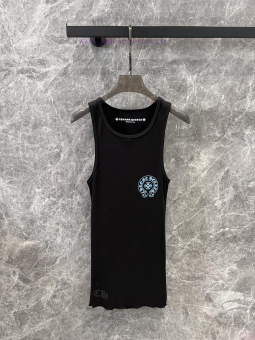 ZT60265 Chorme Heart 25Ss Early Spring New Cross Horseshoe Printed Tank Top | Produced Overall apmlqqse - Image 2