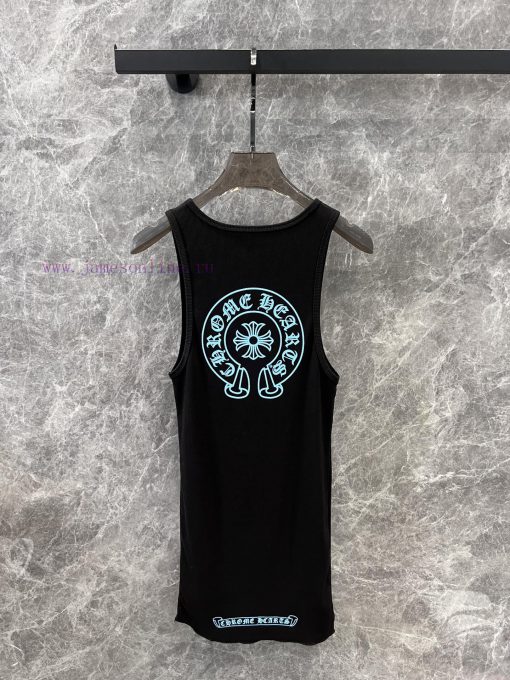 ZT60265 Chorme Heart 25Ss Early Spring New Cross Horseshoe Printed Tank Top | Produced Overall apmlqqse - Image 3