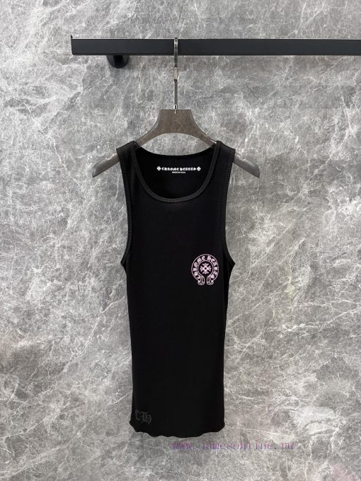 ZT60265 Chorme Heart 25Ss Early Spring New Cross Horseshoe Printed Tank Top | Produced Overall azgnxtv5