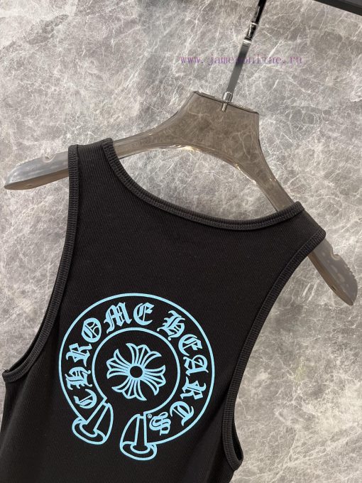 ZT60265 Chorme Heart 25Ss Early Spring New Cross Horseshoe Printed Tank Top | Produced Overall apmlqqse - Image 5