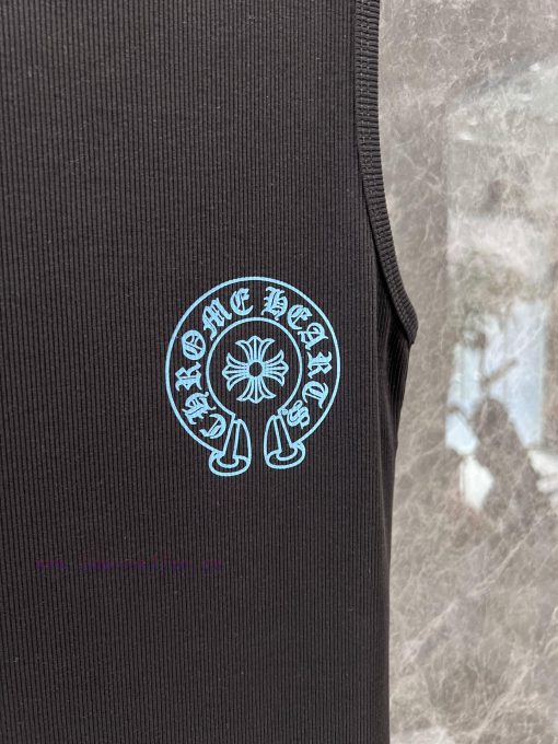 ZT60265 Chorme Heart 25Ss Early Spring New Cross Horseshoe Printed Tank Top | Produced Overall apmlqqse - Image 6