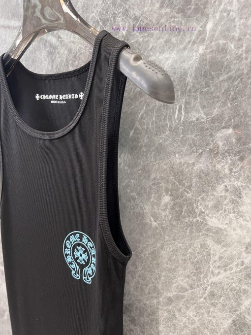ZT60265 Chorme Heart 25Ss Early Spring New Cross Horseshoe Printed Tank Top | Produced Overall apmlqqse - Image 7