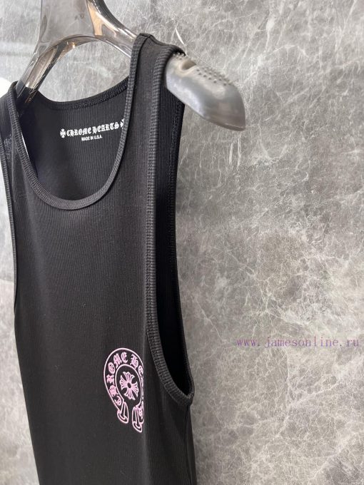 ZT60265 Chorme Heart 25Ss Early Spring New Cross Horseshoe Printed Tank Top | Produced Overall azgnxtv5 - Image 7