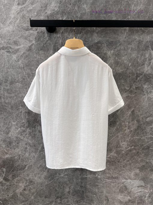 ZT60267 Miumi * 25Ss Early Spring New Classic Black And White Logo Commuting White Shirt | YB D tjlgkq5j - Image 3