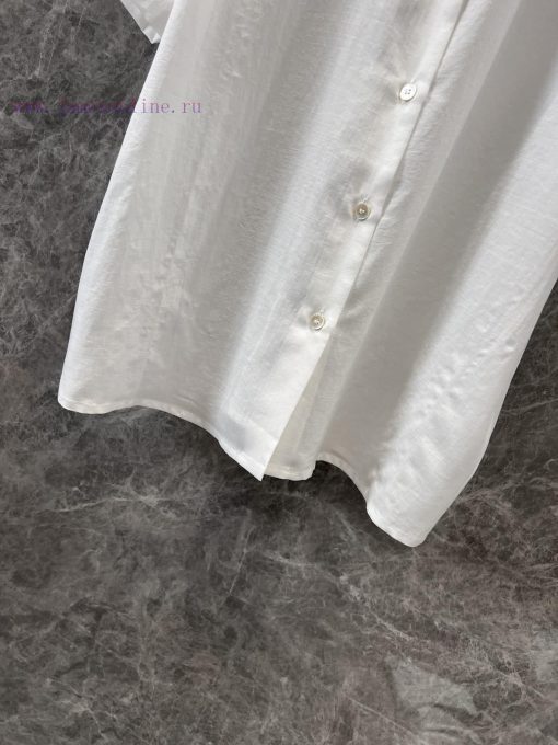 ZT60267 Miumi * 25Ss Early Spring New Classic Black And White Logo Commuting White Shirt | YB D tjlgkq5j - Image 8