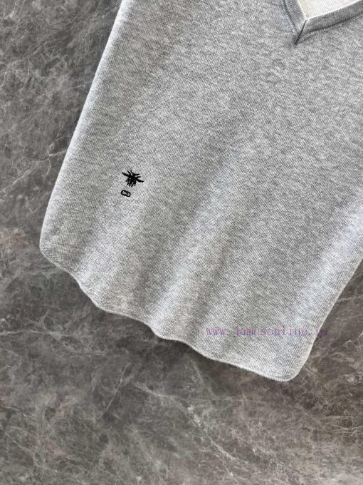 ZT60261 Dior 25Ss Early Spring New Color Contrasting Fake Two Piece Short Sleeve Knitted Top | wqjdgtzf - Image 8