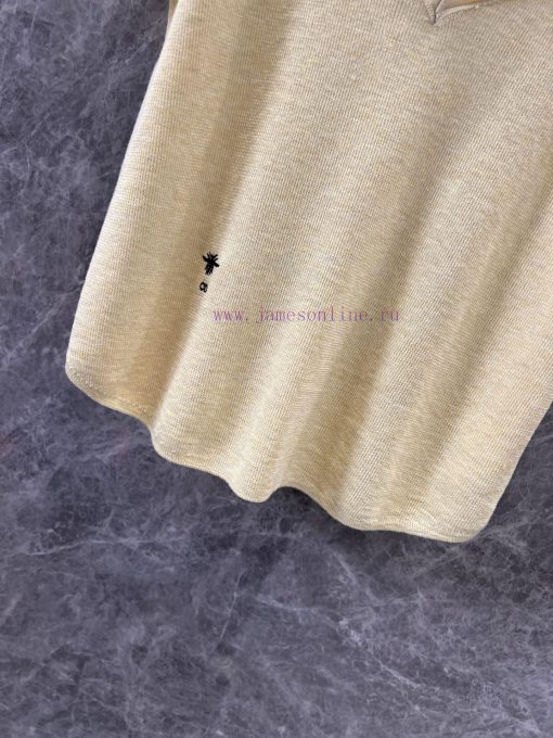 ZT60261 Dior 25Ss Early Spring New Color Contrasting Fake Two Piece Short Sleeve Knitted Top | ssie69a7 - Image 8