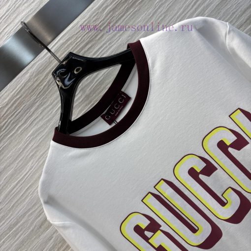 CT75612 Gucci 25 Early Spring New Collection Color Blocked Edge Double G Printed Short Sleeve R qgx1kw00 - Image 5
