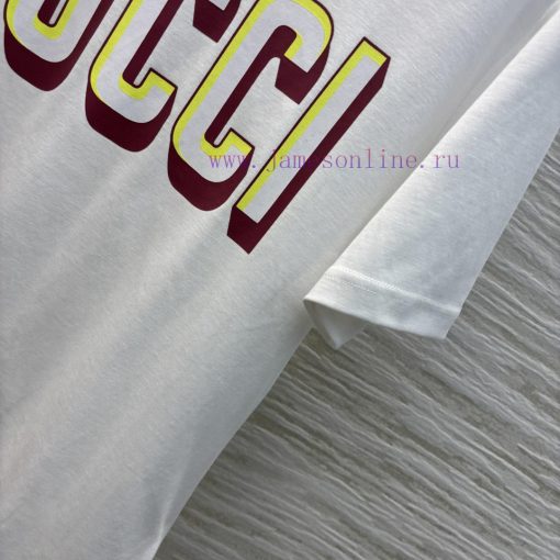 CT75612 Gucci 25 Early Spring New Collection Color Blocked Edge Double G Printed Short Sleeve R qgx1kw00 - Image 8