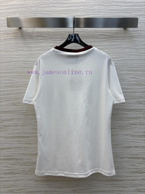 CT75612 Gucci 25 Early Spring New Collection Color Blocked Edge Double G Printed Short Sleeve R qgx1kw00 - Image 9