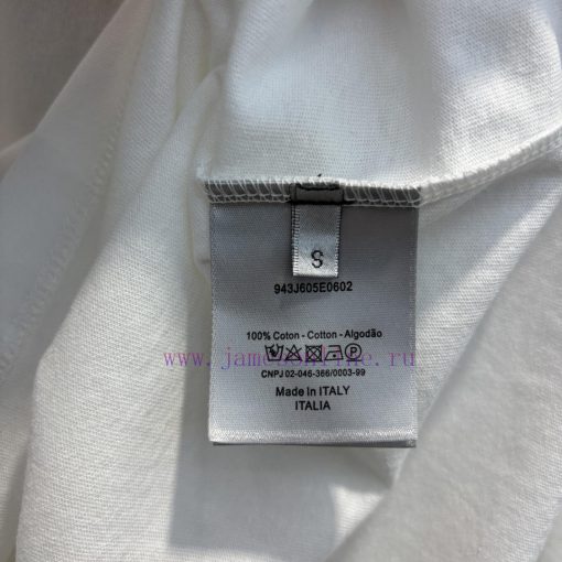 CT75613 Dior 25 Early Spring New Color Blocked Edge Tennis Racket Print Short Sleeved Round Nec 48t4f4wd - Image 10