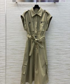 CL75623 SLoro Piana 25 Spring/Summer Handsome And Stylish Workwear Design Belt Dress Custom Fab gpqdztov