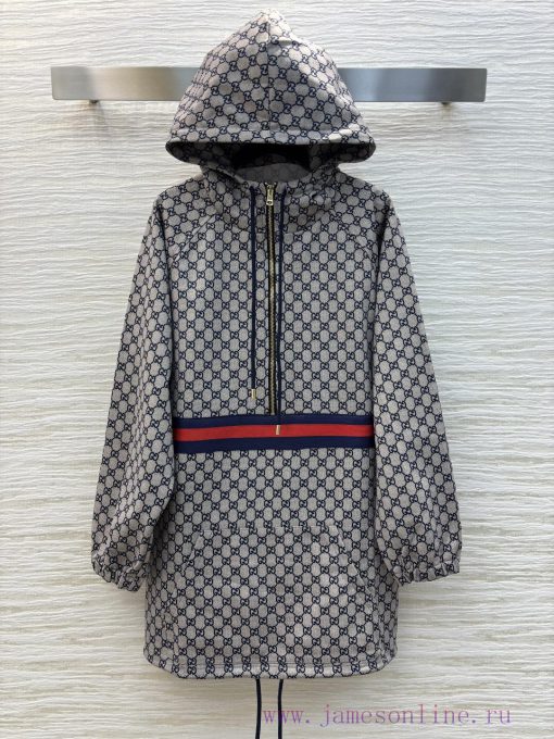 CW75625 Gucci 25 Spring/Summer New Collection Double G Hoodie Long Half Button Hoodie Loose Edi arzb2arp