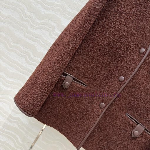 AW72239 Prada's Smart And Stylish Looped Woolen Jacket With 100% Sheepskin Edge Craftsmanship C q6hf4fqc - Image 6