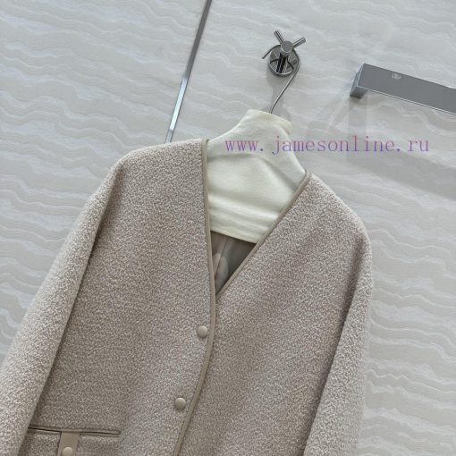 AW72239 Prada's Smart And Stylish Looped Woolen Jacket With 100% Sheepskin Edge Craftsmanship C hv6nghug - Image 3