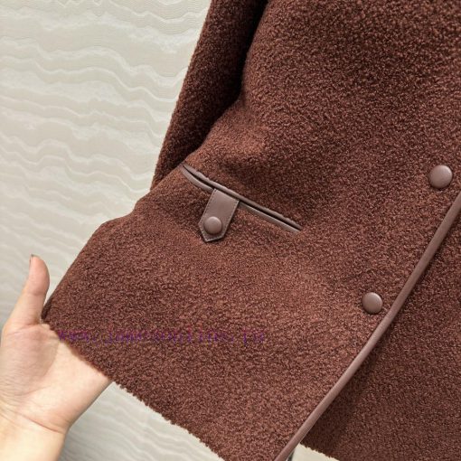 AW72239 Prada's Smart And Stylish Looped Woolen Jacket With 100% Sheepskin Edge Craftsmanship C q6hf4fqc - Image 7