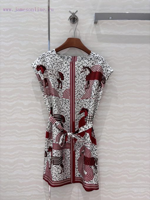 AL75658 H Pop Style Steed Pendant Positioning Printed Silk Dress With 100% Silk Twill Texture S 49tu0z5a - Image 2