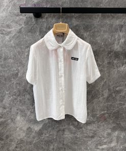 ZC60279 Miumi * 25Ss Spring/Summer New Intelligent Molecular College Style Double Collar White 16mblyj8