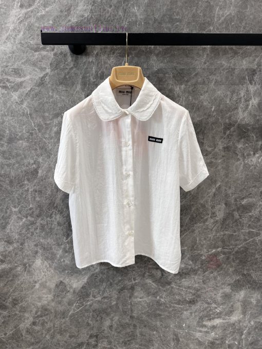 ZC60279 Miumi * 25Ss Spring/Summer New Intelligent Molecular College Style Double Collar White 16mblyj8
