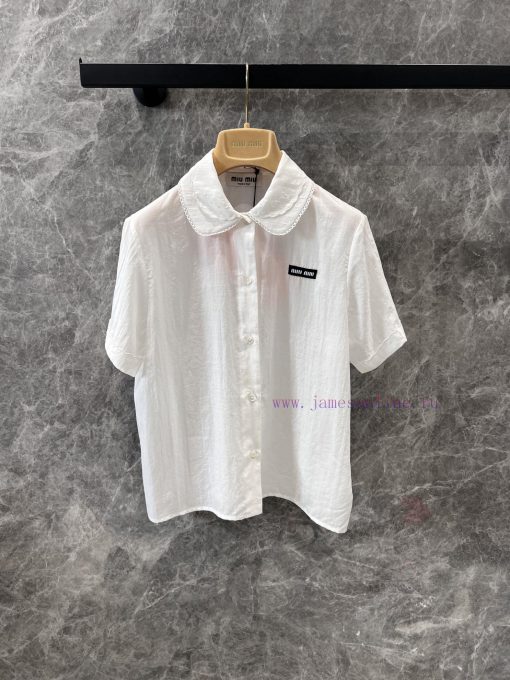 ZC60279 Miumi * 25Ss Spring/Summer New Intelligent Molecular College Style Double Collar White 16mblyj8 - Image 2