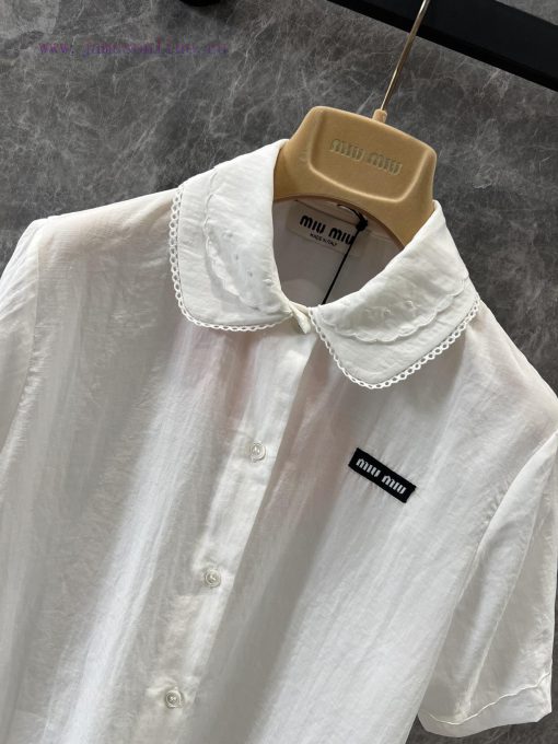 ZC60279 Miumi * 25Ss Spring/Summer New Intelligent Molecular College Style Double Collar White 16mblyj8 - Image 4