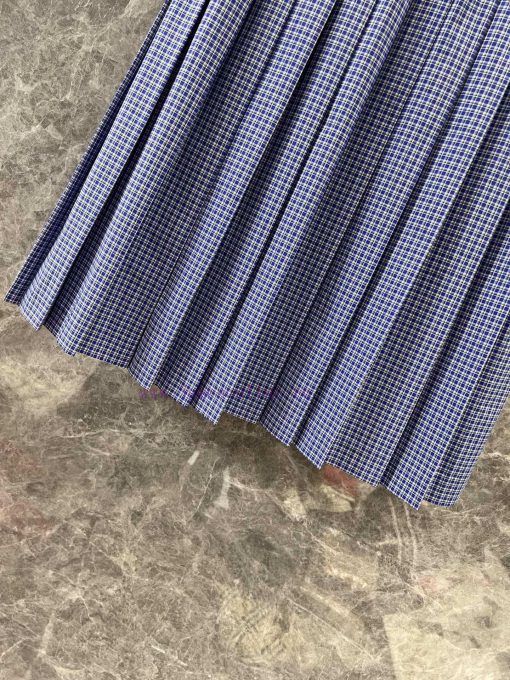ZB60278 Miumi * 25Ss Spring/Summer New Collection Continues Miu Tone Blue Checkered Pleated Hal xu3g0gdu - Image 7