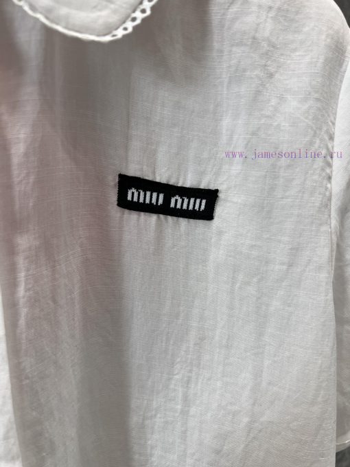 ZC60279 Miumi * 25Ss Spring/Summer New Intelligent Molecular College Style Double Collar White 16mblyj8 - Image 6