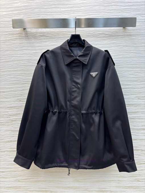 CW75670 Prada 25 Spring/Summer New Collection Triangle Logo Decorative Collar Windbreaker Coat ogo7kcmj