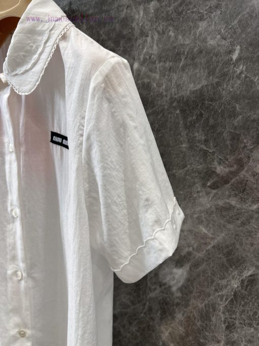 ZC60279 Miumi * 25Ss Spring/Summer New Intelligent Molecular College Style Double Collar White 16mblyj8 - Image 7