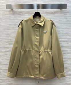 CW75670 Prada 25 Spring/Summer New Collection Triangle Logo Decorative Collar Windbreaker Coat 9af839ye