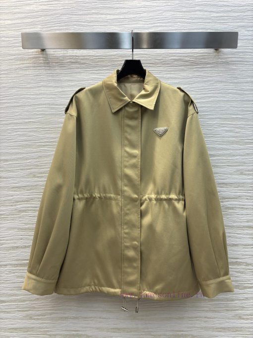 CW75670 Prada 25 Spring/Summer New Collection Triangle Logo Decorative Collar Windbreaker Coat 9af839ye