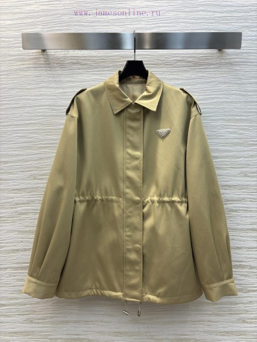 CW75670 Prada 25 Spring/Summer New Collection Triangle Logo Decorative Collar Windbreaker Coat 9af839ye - Image 2