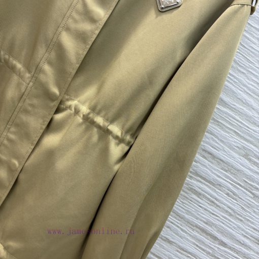 CW75670 Prada 25 Spring/Summer New Collection Triangle Logo Decorative Collar Windbreaker Coat 9af839ye - Image 8