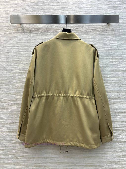CW75670 Prada 25 Spring/Summer New Collection Triangle Logo Decorative Collar Windbreaker Coat 9af839ye - Image 9
