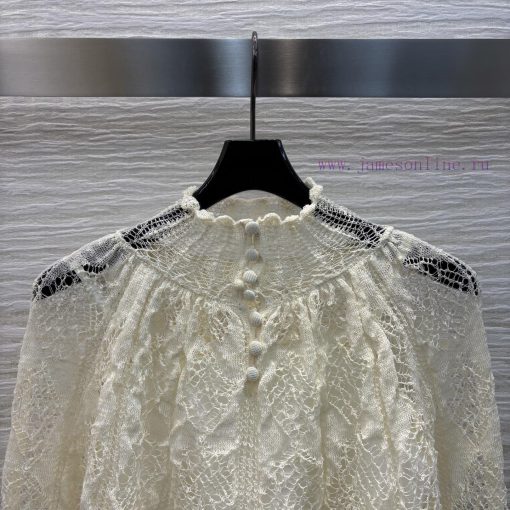CT75675 Dior Classic Elegant Style Stand Up Collar Lace Top With Camisole Exudes An Elegant And g1ujpd2q - Image 4