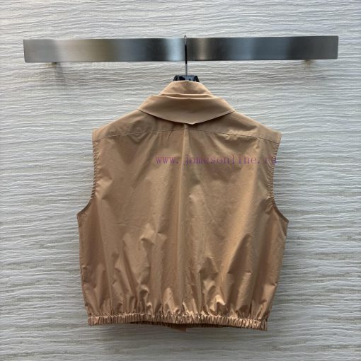 CC75673 Miu Miu 25 Early Spring New Item Tie Decoration Lapel Sleeveless Shirt Basic Loose Slee ecmd97v0 - Image 9