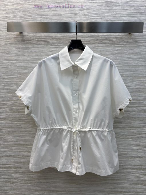 CC75677 Louis Vuitton 25 Early Spring New Collection Featuring A Collared Short Sleeved Waist C usc9wpam
