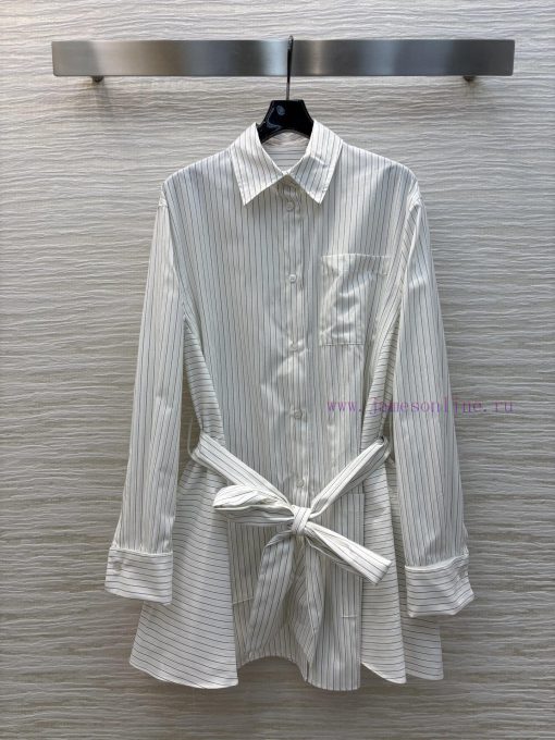 CL75678 Loewe 25 Spring/Summer Striped Shirt Style Dress With A High-end Feel And A Light Luxur i5qzx5z3