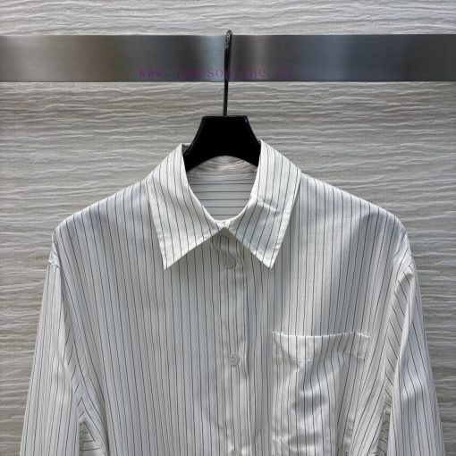 CL75678 Loewe 25 Spring/Summer Striped Shirt Style Dress With A High-end Feel And A Light Luxur i5qzx5z3 - Image 3