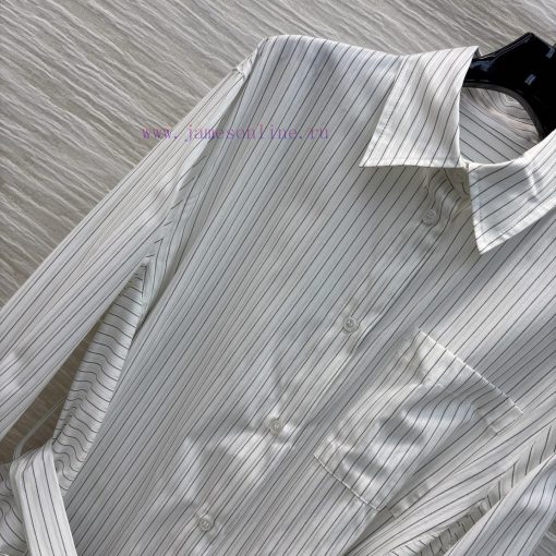 CL75678 Loewe 25 Spring/Summer Striped Shirt Style Dress With A High-end Feel And A Light Luxur i5qzx5z3 - Image 4