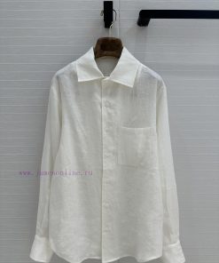 High End Quality 25ss Early Spring New Product BC75109 Loro Piana Old Money Style Linen Shirt T 65vdggdy