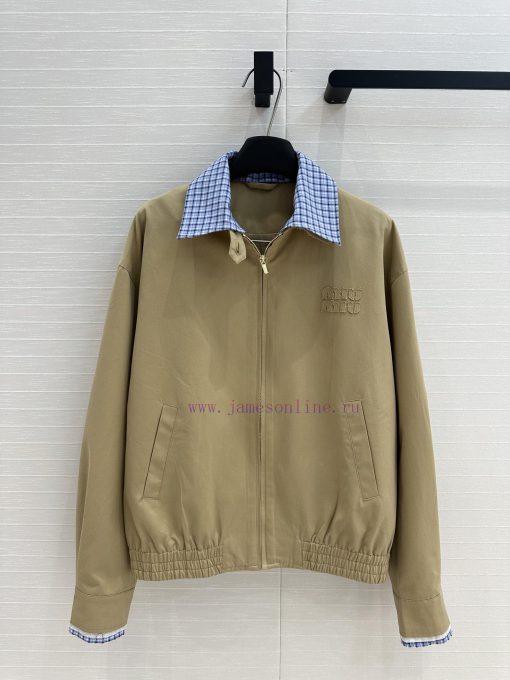 Strongly Recommend BW75689 Mi * 25 Early Spring New Retro Artistic Style Khaki Zipper Jacket Ja ijnffrfi