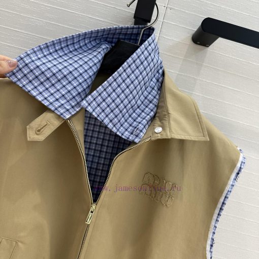 Strongly Recommend BW75688 Mi * 25 Early Spring New Retro Artistic Style Khaki Vest Jacket Sky z9grxpei - Image 5