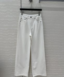 Top Selling Recommendation: AK72933 Row Wind Style Stick 🥖 White Wide Leg Straight Leg Jeans Im k0vc9r84