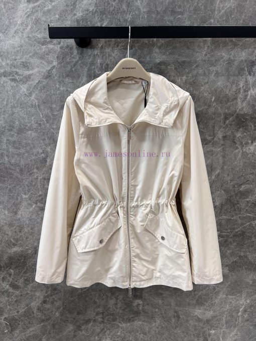 ZW60285 Burberry 25Ss Early Spring New Waist Double Zipper Hoodie Coat | The Fabric Texture Of 1mjn3k48